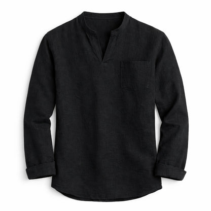 Black long-sleeve shirt on a white background