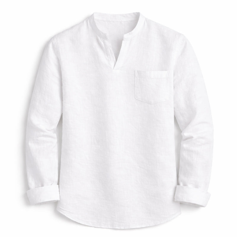White button-up shirt on a light gray background