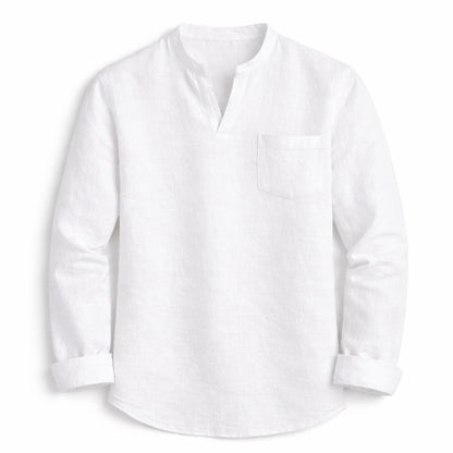 White button-up shirt on a light gray background