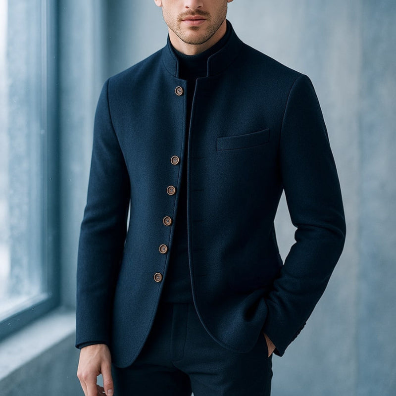 Mario Wool Stand-Collar Jacket – Polumi