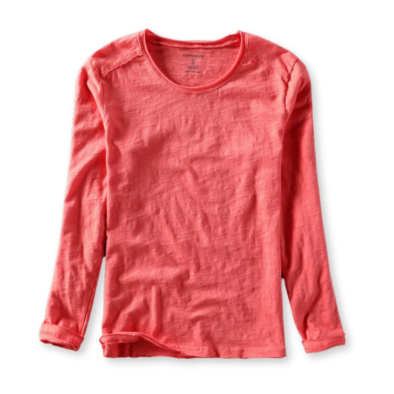 Red long-sleeve shirt on a white background