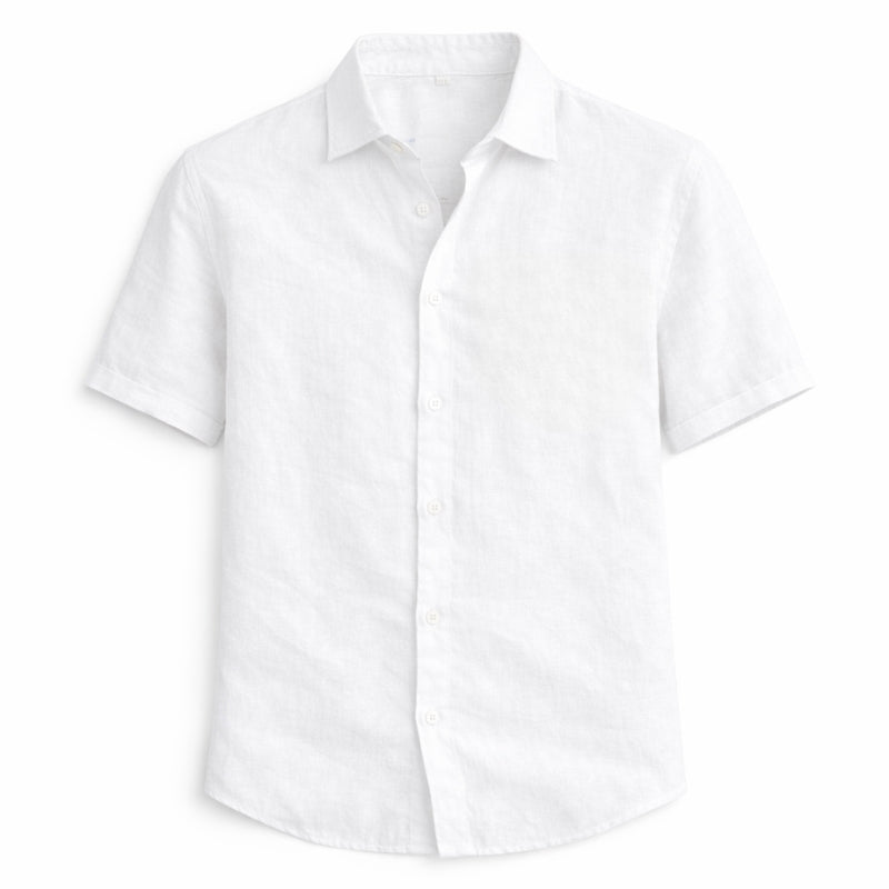 White short-sleeve shirt on a white background