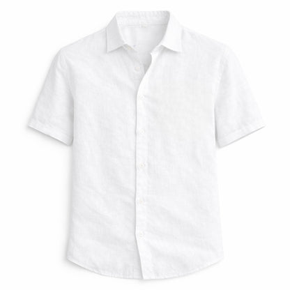 White short-sleeve shirt on a white background