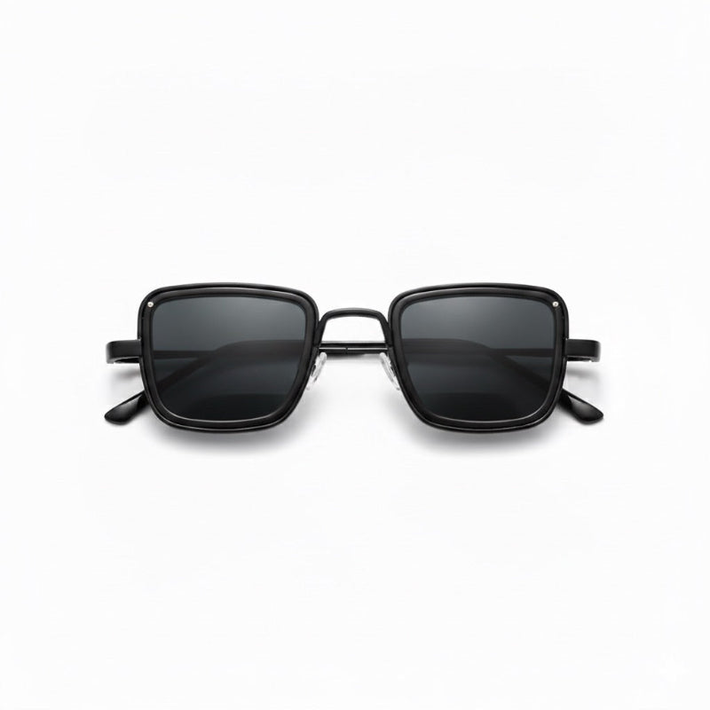 Achille Mr. Steel Sunglasses total black square frame with dark lenses
