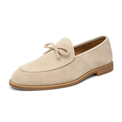 Beige suede men’s loafers – Polumi Alberto Aristocrat shoes with refined minimalist design.