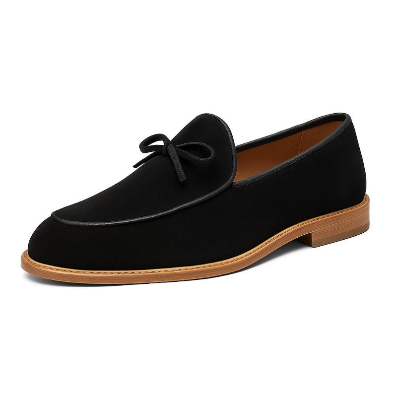 Black suede loafers for men – Polumi Alberto Aristocrat elegant formal casual shoes.