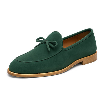 Men’s dark green suede loafers – Polumi Alberto Aristocrat handcrafted loafers for elegant looks.