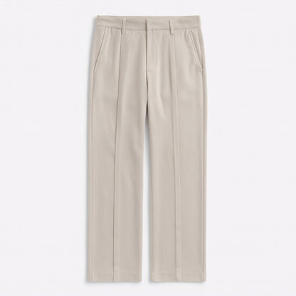 Beige Alberto Comfortable Relaxed Pants, men’s relaxed-fit lightweight trousers, clean flat presentation.