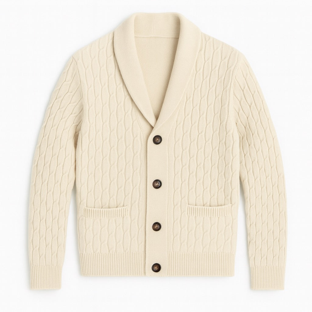 Alberto - Wool Soft Braid Cardigan