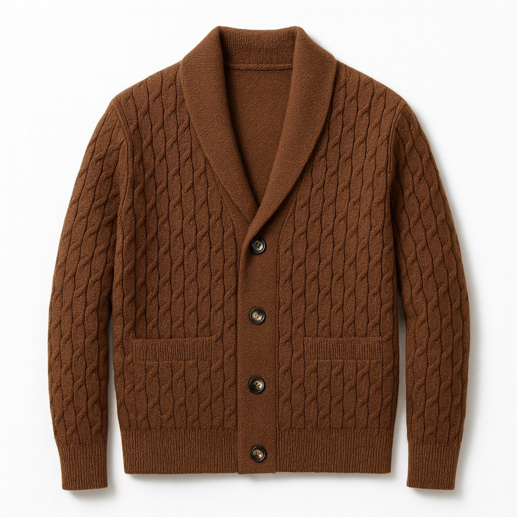 Alberto - Wool Soft Braid Cardigan