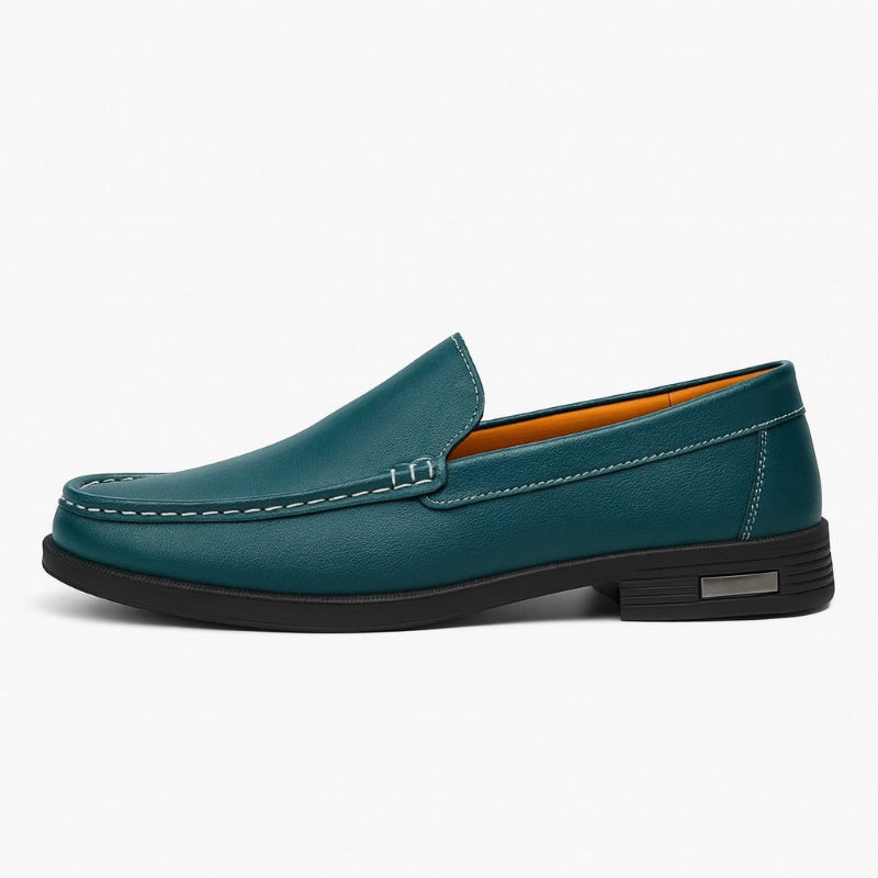 Aldo Slip On Leather Loafers blue – premium men's loafers in smooth leather with black sole and refined stitching.