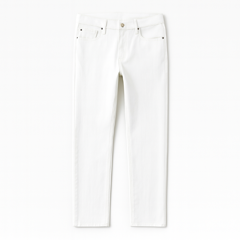 White Alessandro Flex Cotton Jeans – Italian men’s slim fit stretch cotton jeans by Polumi for a clean modern look