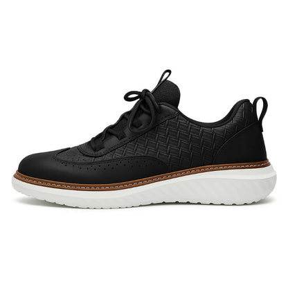Bruno Ridge Leather Sneakers black – modern men's sneakers in genuine leather with cushioned sole and elegant finish.