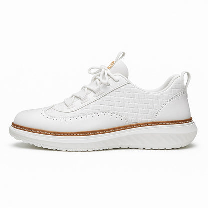 Bruno Ridge Leather Sneakers white – minimalist leather sneakers for men, lightweight and perfect for everyday wear.