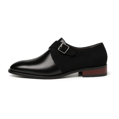 Bruno Suede Loafer in black with glossy leather finish on white background – Polumi men’s formal footwear.