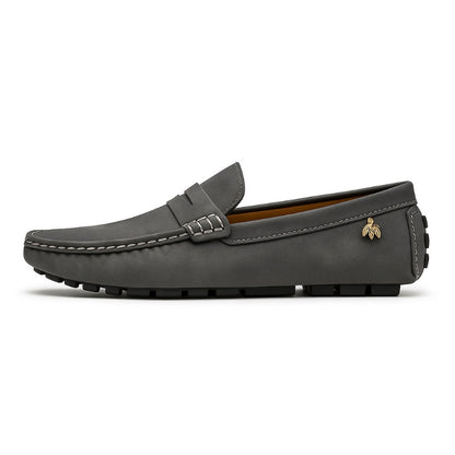 Carlo Alberto Leather Moccasin gray – stylish men's driving loafers offering soft leather comfort and timeless appeal.