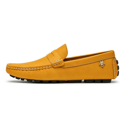 Carlo Alberto Leather Moccasin yellow – bright leather loafers for men, lightweight and designed for modern comfort.
