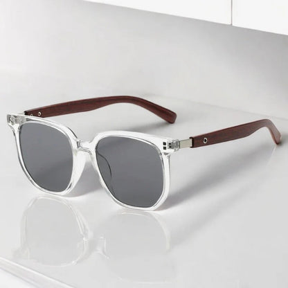 Carlo Premium Aviator Shades in white transparent frame with gray lenses – Polumi modern aviator sunglasses.