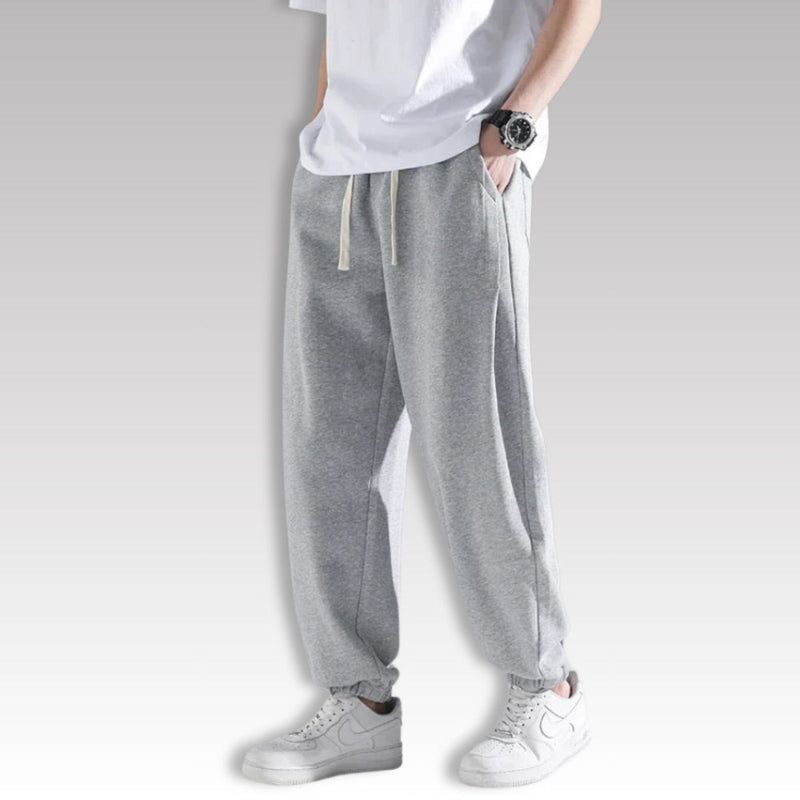 Corrado Premium Joggers in light gray, soft men’s jogger pants with adjustable drawstring and elastic hem.
