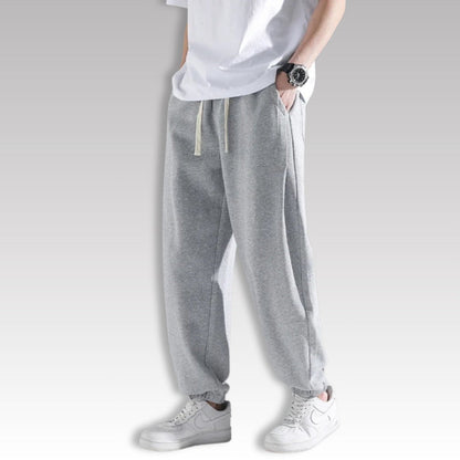 Corrado Premium Joggers in light gray, soft men’s jogger pants with adjustable drawstring and elastic hem.