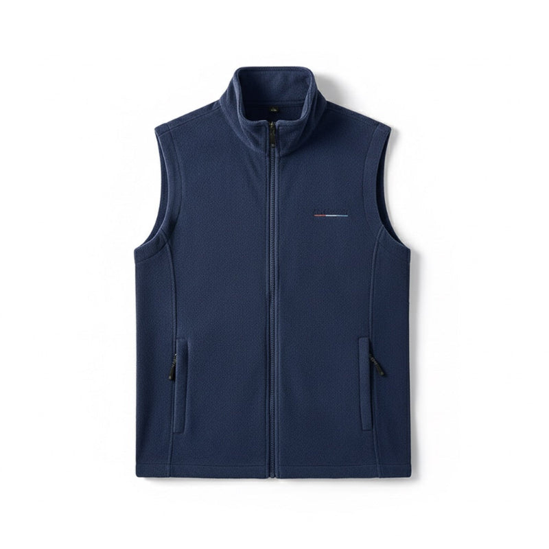 Enrico Fleece Vest navy – men's lightweight fleece gilet with zip closure and soft inner lining, ideal for casual or outdoor layering.