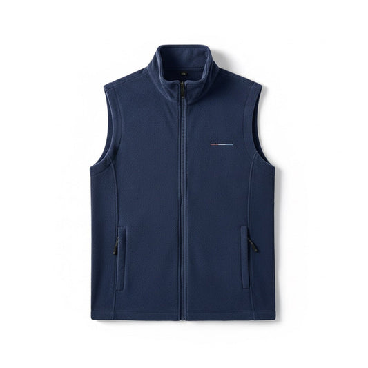 Enrico Fleece Vest navy – men's lightweight fleece gilet with zip closure and soft inner lining, ideal for casual or outdoor layering.