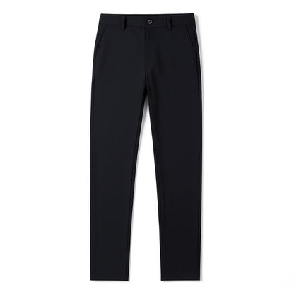 Polumi Fabio Luxe Office Slacks in black — slim tailored men’s trousers featuring minimalist lines and timeless classic appeal.