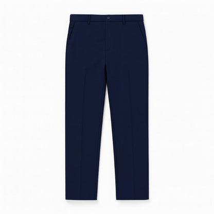 Polumi Fabio Luxe Office Slacks in navy — smart men’s office pants crafted from wrinkle-resistant fabric for an elegant modern look.