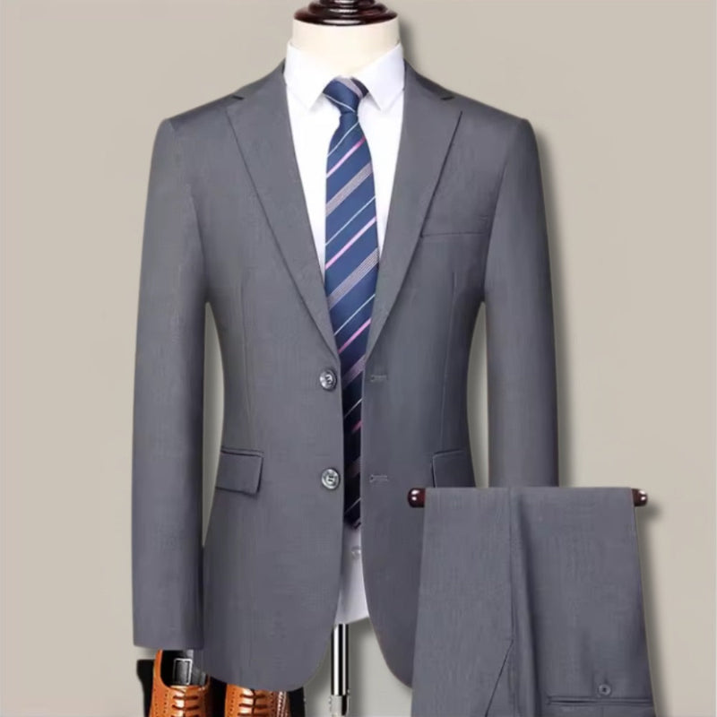 Firenze Men's Gray Two-Piece Suit – Timeless Business and Formal Set with Blazer and Pants