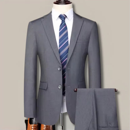 Firenze Men's Gray Two-Piece Suit – Timeless Business and Formal Set with Blazer and Pants