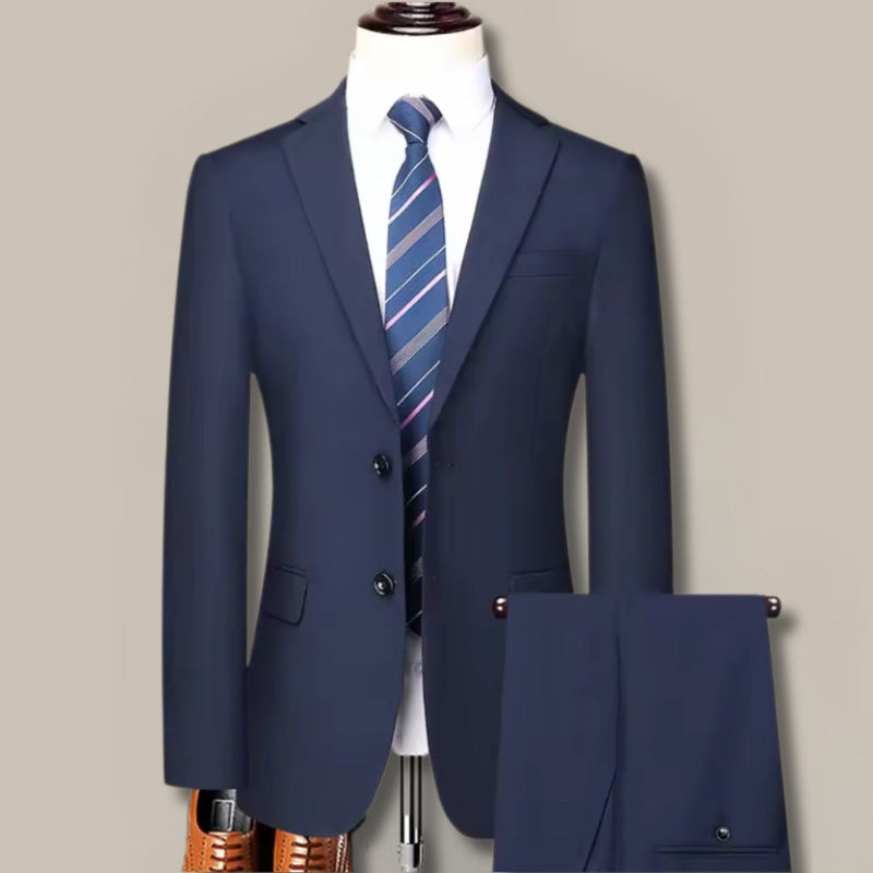 Firenze Men's Navy Blue Suit – Modern Two-Piece Blazer and Pants Set for Business and Formal Occasions