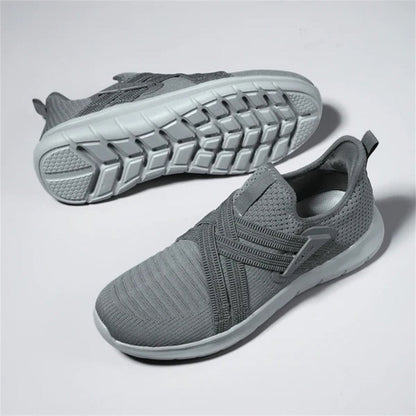 Top view of gray Francesco Premium X Sneakers, soft knit upper and flexible sole for casual daily wear