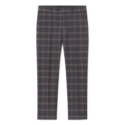 Gray Giacomo Timeless Check Pant – timeless men’s plaid trousers by Polumi with modern Italian tailoring and slim silhouette
