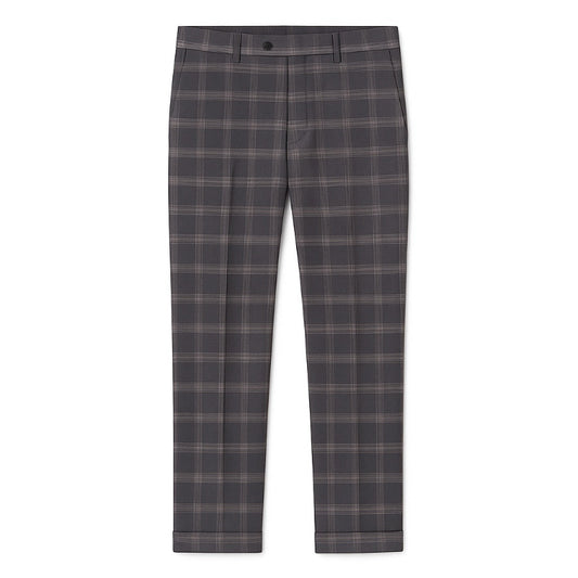 Gray Giacomo Timeless Check Pant – timeless men’s plaid trousers by Polumi with modern Italian tailoring and slim silhouette