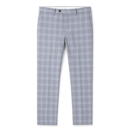 Sky Blue Giacomo Timeless Check Pant – elegant Italian checkered pants for men by Polumi, ideal for refined everyday wear