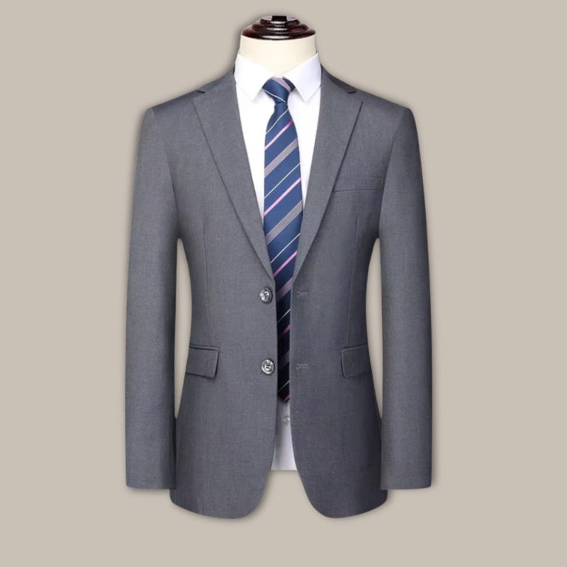 Firenze Timeless Men’s Suit Set in gray – front view showing elegant tailored fit and refined design for business or formal occasions.