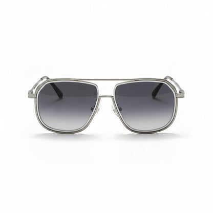 Libertà metal aviator sunglasses in gray with gold frame – modern Italian luxury eyewear