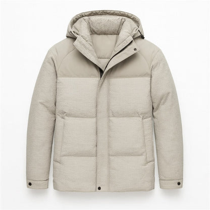 Polumi Ludovico Luxe Down Jacket in gray — elegant insulated men’s jacket designed for warmth, comfort, and a sleek urban aesthetic.