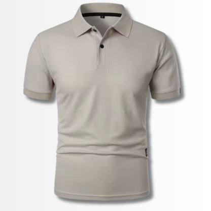Luigi Cotton Slim Fit Polo in khaki beige – versatile men’s cotton polo shirt perfect for smart casual outfits.
