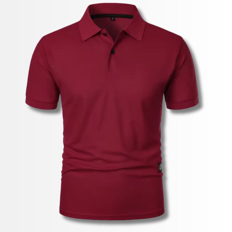 Luigi Cotton Slim Fit Polo in red – stylish slim-fit cotton polo for men with classic buttons and collar detail.
