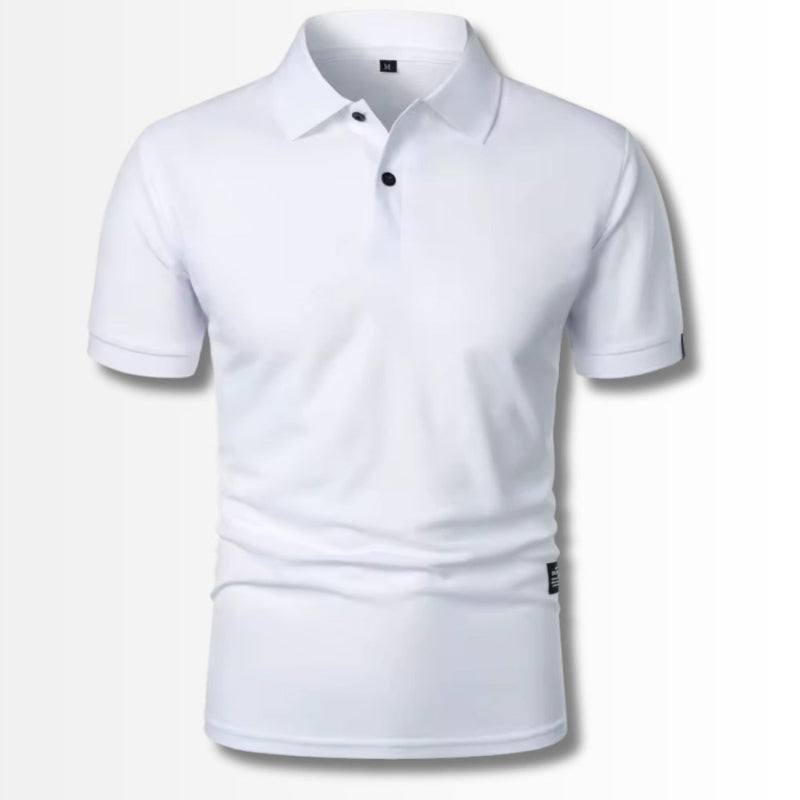 Luigi Cotton Slim Fit Polo in white – elegant men’s polo shirt offering a refined, casual look for any occasion.