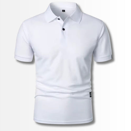 Luigi Cotton Slim Fit Polo in white – elegant men’s polo shirt offering a refined, casual look for any occasion.
