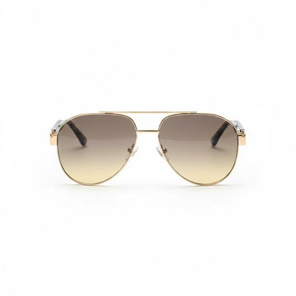 Luigi Italian aviator sunglasses with gray gradient lenses and gold aviator frame