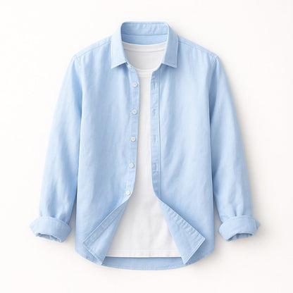 Marco Comfort Linen Shirt in Sky Blue – lightweight linen shirt for men, casual style.