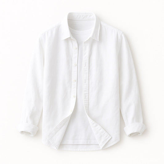 Marco Comfort Linen Shirt in White – breathable long-sleeve shirt for men.