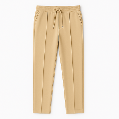 Beige Massimo Casual Straight Fit Pants – elegant men’s straight fit trousers by Polumi with Italian-inspired relaxed design