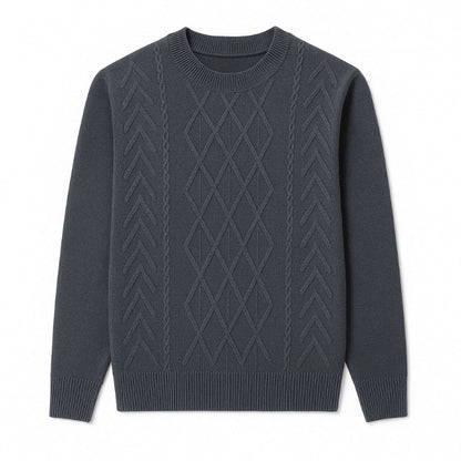 Gray Mauro Crewneck Knit Sweater for men – premium knitwear combining comfort, elegance, and timeless everyday style.