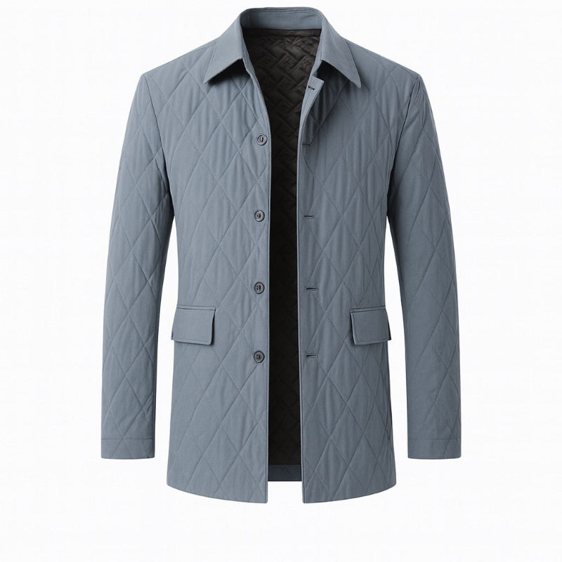 Michele Premium Adapt Jacket in avio gray, elegant quilted men’s jacket with button closure and modern design.