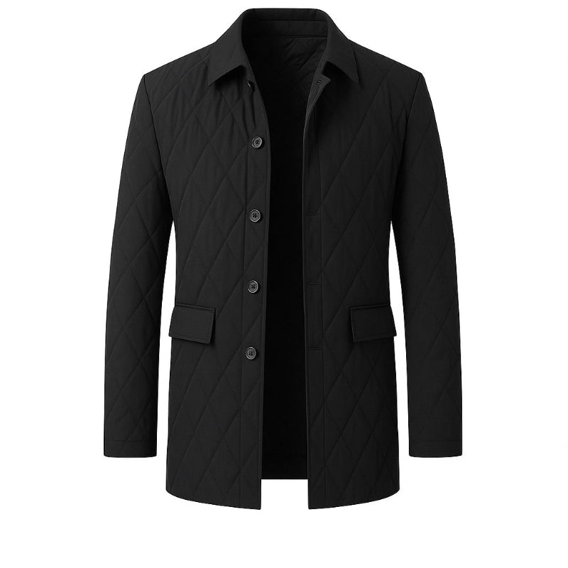 Michele Premium Adapt Jacket in black, premium quilted men’s coat offering comfort and refined minimalist style.