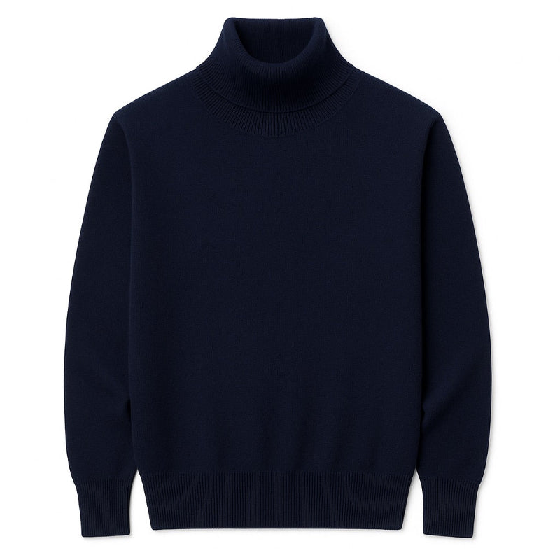 Polumi pure cashmere navy turtleneck for men – elegant winter essential in soft knit